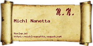 Michl Nanetta névjegykártya